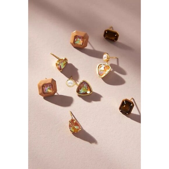 Anthropologie Jewelry - NWT Anthropologie Faceted Gem Earrings Set of 4 $88